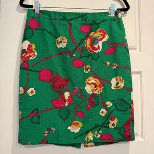 J Crew Bright Floral Skirt Womens 4 Office Statement Career Brunch Maximalist